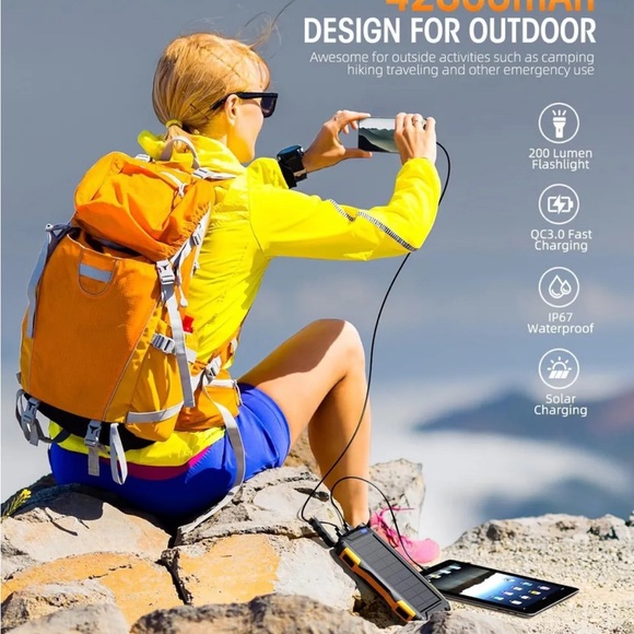 Power Bank Solar and Power Charger 42800 mAH Portable Charger Solar Power Bank - Picture 5 of 12